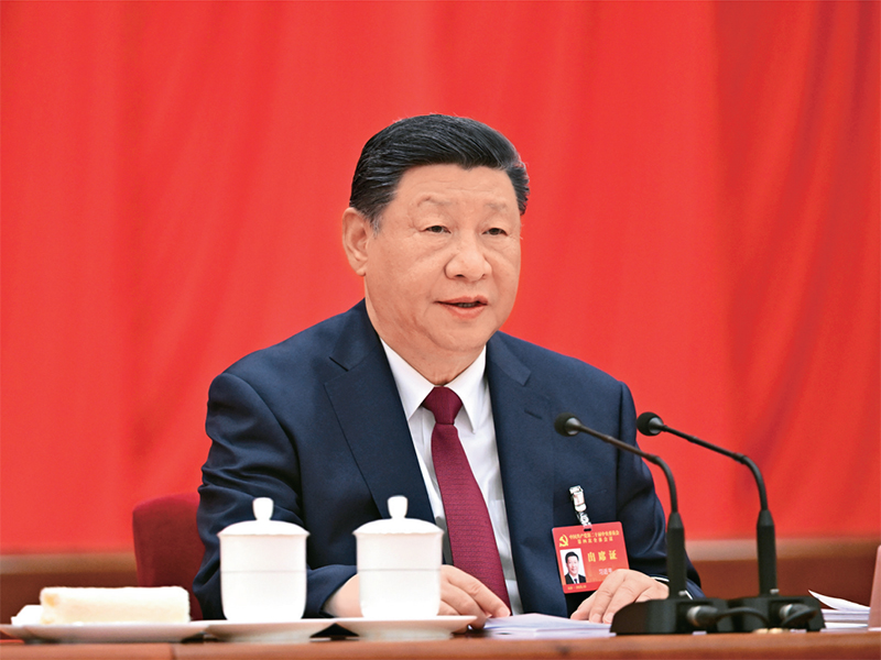 中国共产党第二十届中央委员会第四次全体会议,于2025年10月20日至23日在北京举行。中央委员会总书记习近平作重要讲话。 新华社记者 谢环驰/摄