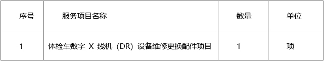 广西中医药大学第二附属医院体检车数字X线机（DR）设备维修更换配件项目采购市场调研公告
